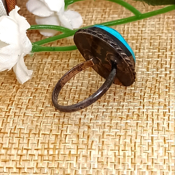 Size 6 vintage Navajo turquoise ring - Picture 2 of 6